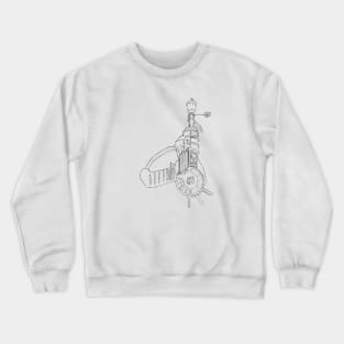 Zombie Ray Gun Blueprint on Orange Crewneck Sweatshirt